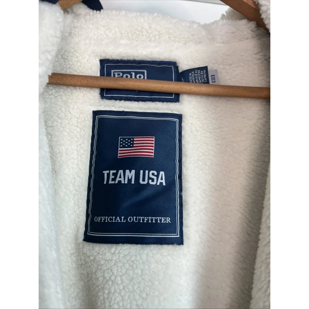 Polo Ralph Lauren Men Team USA 2026 olympics Fleece Full-Zip Hoodie L Blue USA